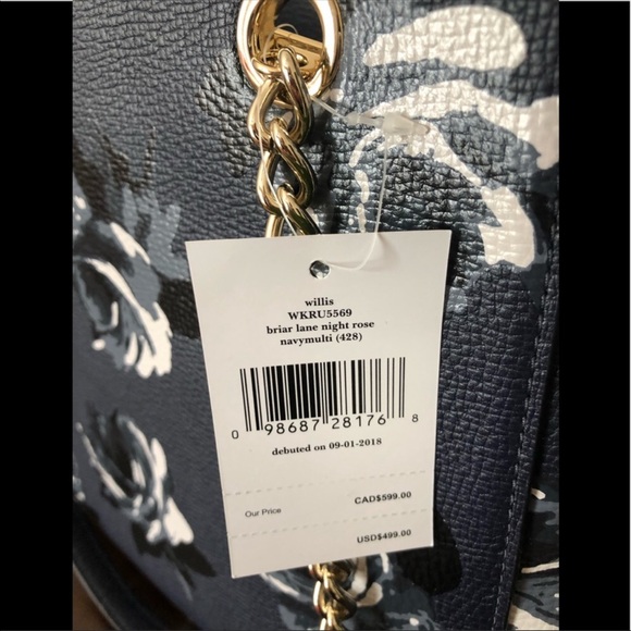 NWT Kate Spade Willis Night Rose Purse - Picture 3 of 5